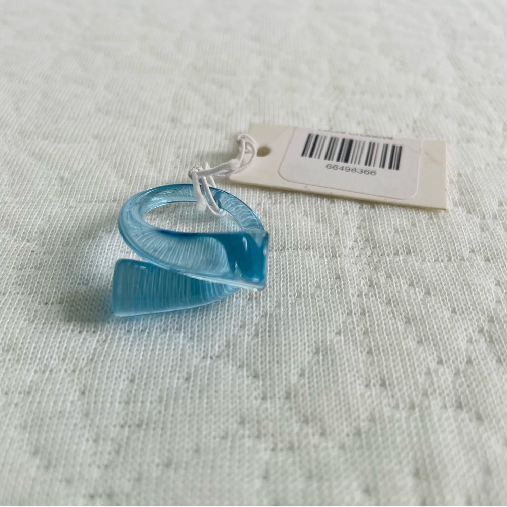 Lucite Crossover Ring in Blue